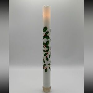 Vintage Holly Taper LED Candle